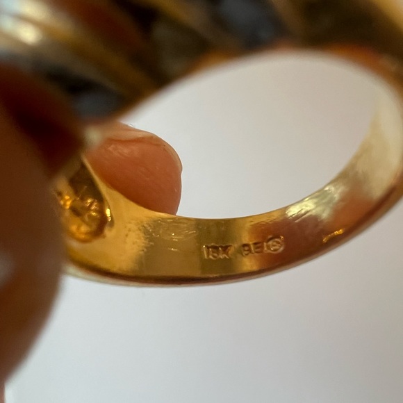 Set of Three Rings - Silver w/ CZ & 18K Gold Electroplated - Picture 4 of 9